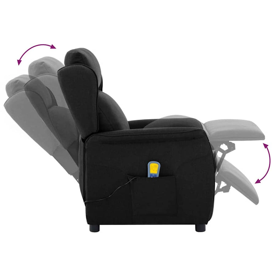 Massagestoel Met Kussen 93.5 X 67.5 X 101.5 Cm Stof Zwart