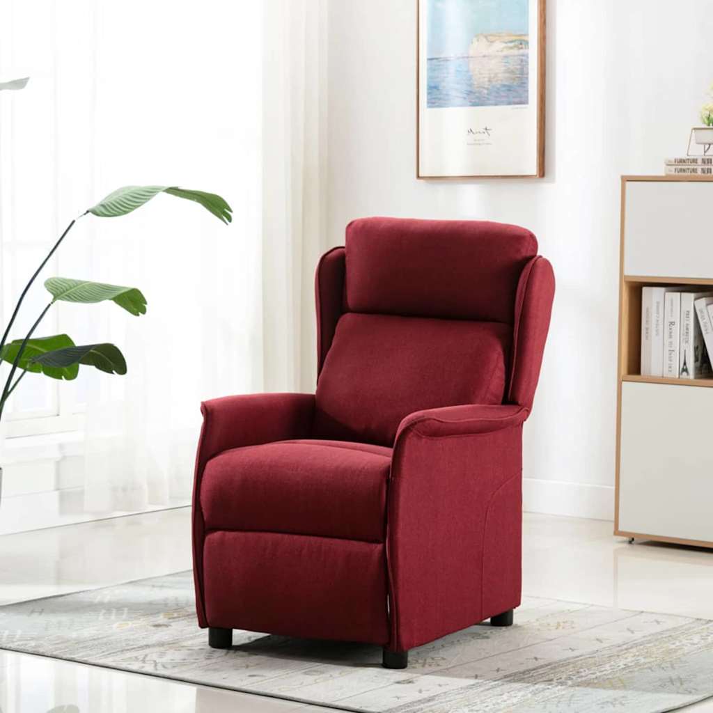 Massagestoel Met Kussen 93.5 X 67.5 X 101.5 Cm Stof Wijn