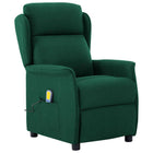 Massage Chair with Cushion Dark Green 93.5 x 67.5 x 101.5 cm Fabric