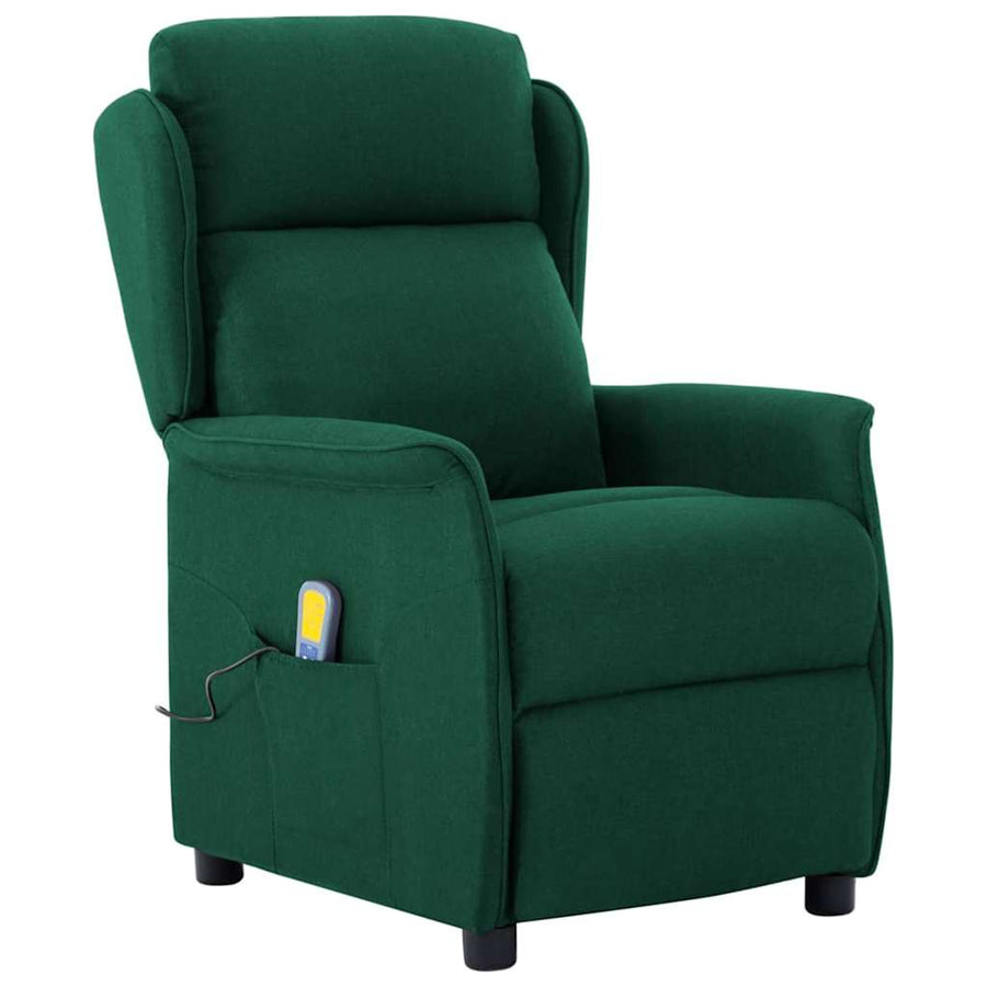 Massagestoel met kussen Donkergroen 93.5 x 67.5 x 101.5 cm Stof