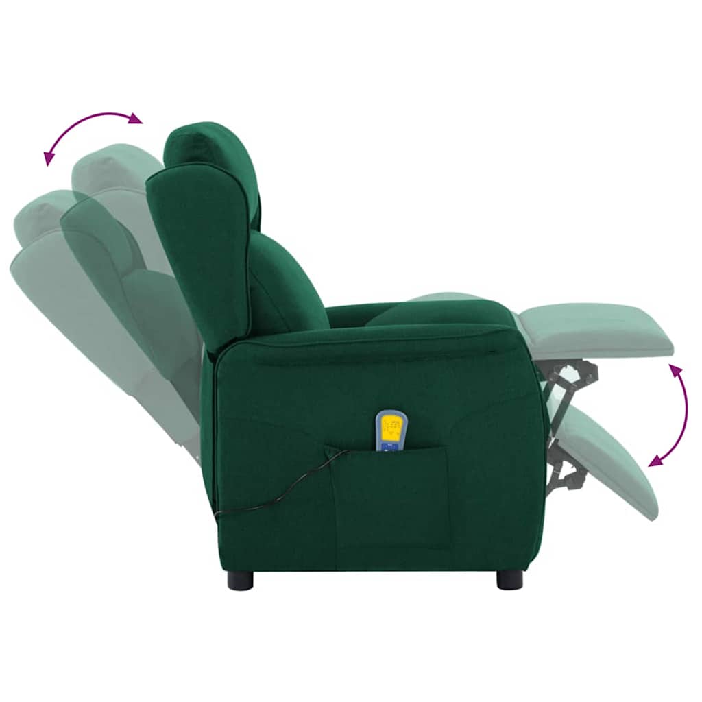 Massagestoel met kussen Donkergroen 93.5 x 67.5 x 101.5 cm Stof