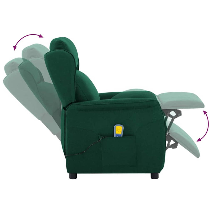 Massagestoel met kussen Donkergroen 93.5 x 67.5 x 101.5 cm Stof
