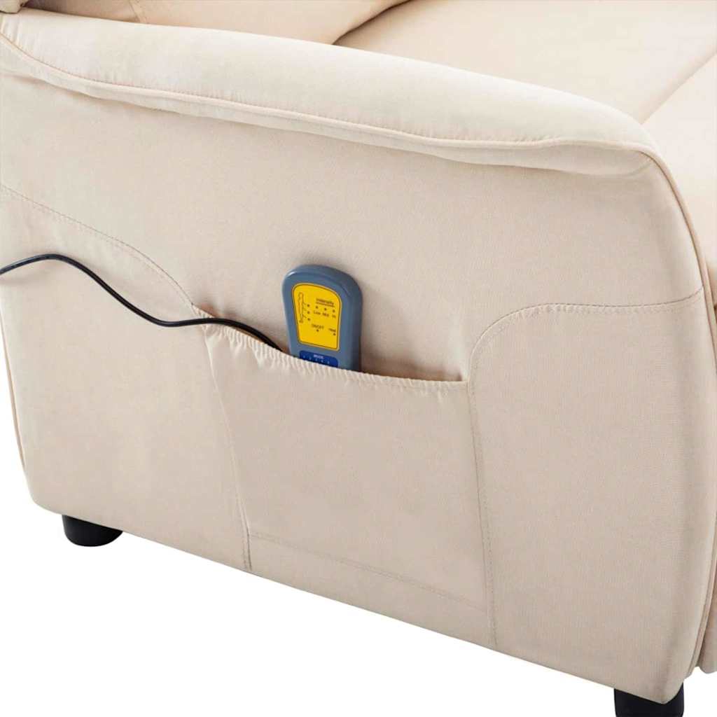 Massagestoel Met Kussen 93.5 X 67.5 X 101.5 Cm Stof Crème
