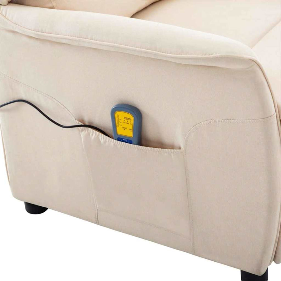 Massagestoel Met Kussen 93.5 X 67.5 X 101.5 Cm Stof Crème
