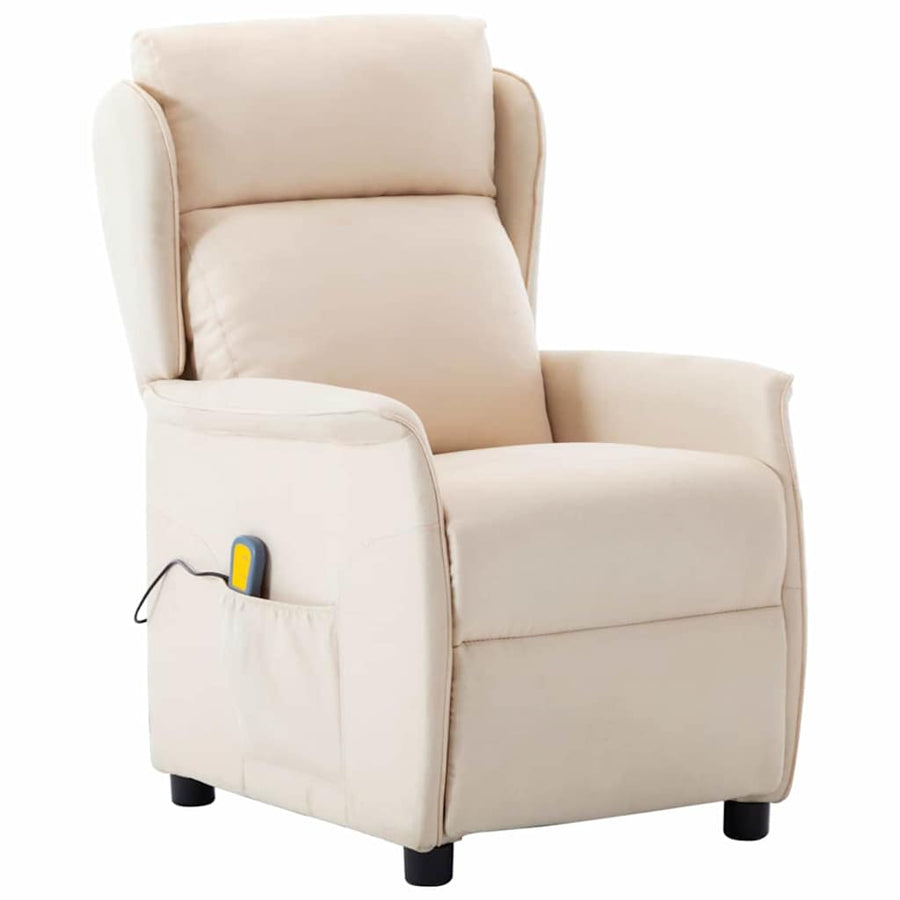 Massagestoel Met Kussen 93.5 X 67.5 X 101.5 Cm Stof Crème