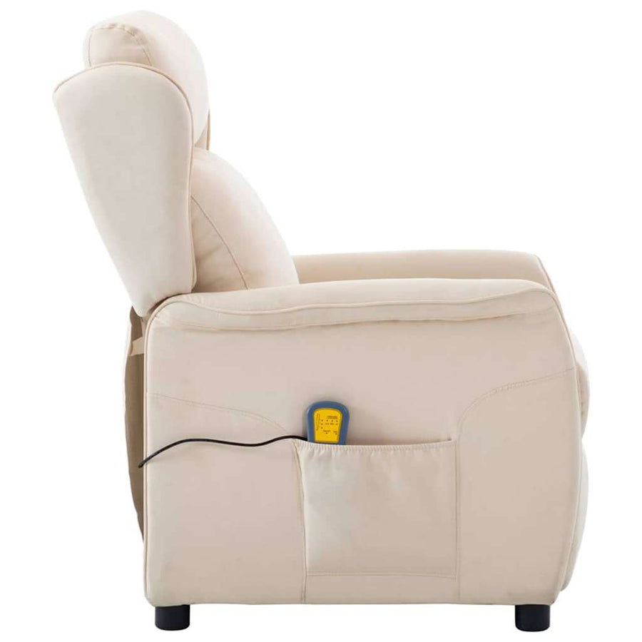 Massagestoel Met Kussen 93.5 X 67.5 X 101.5 Cm Stof Crème