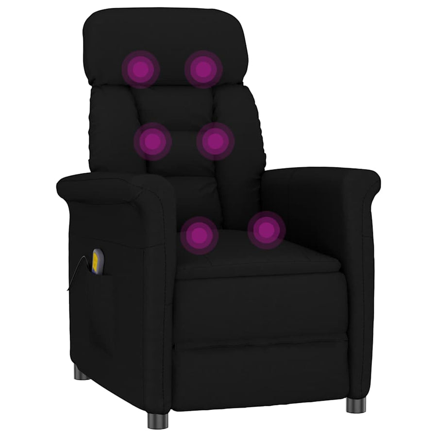 Massagestoel Met Kussen 70.5 X 96.5 X 95 Cm Kunstleer Zwart