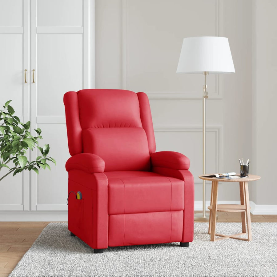 Massagestoel kunstleer rood