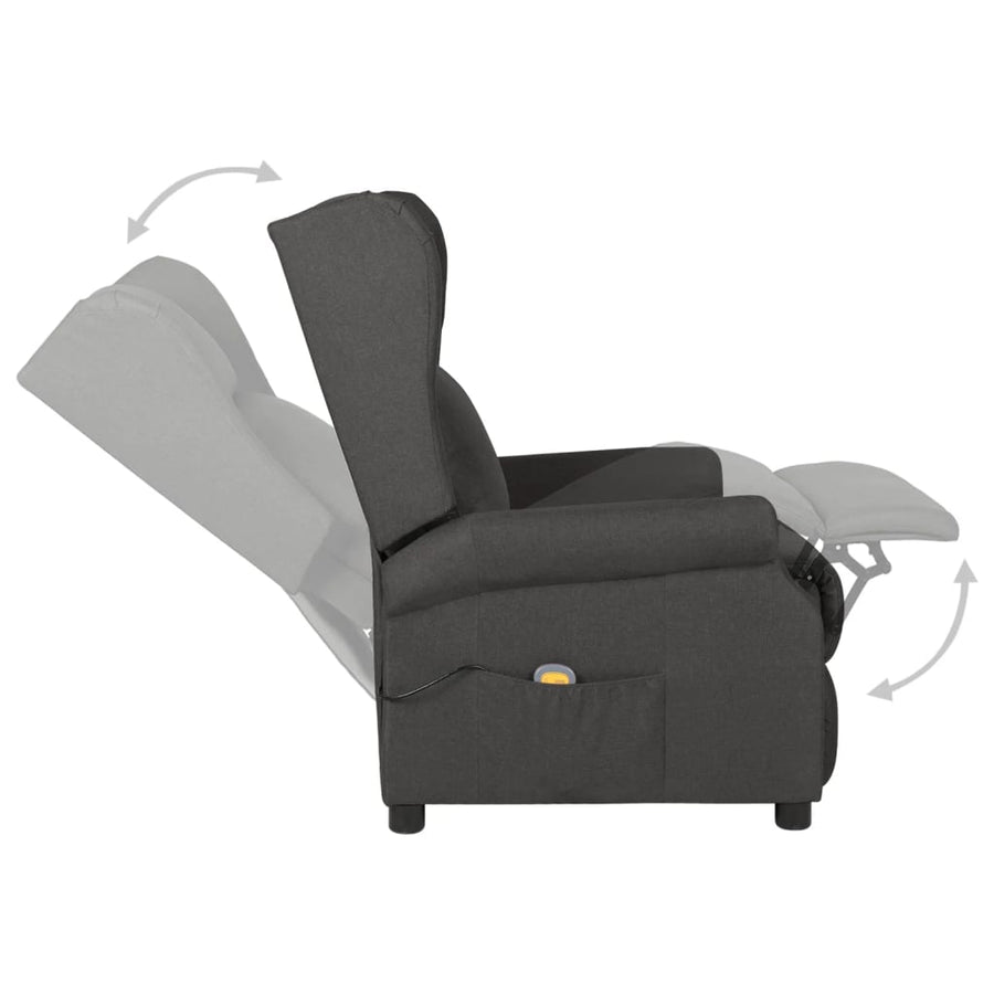 Massagestoel Stof Donkergrijs