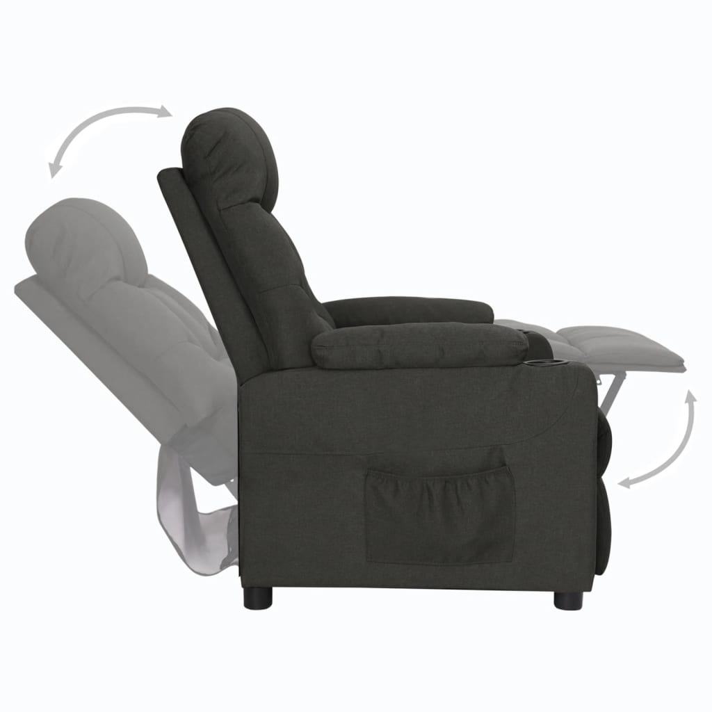 Fauteuil verstelbaar stof zwart