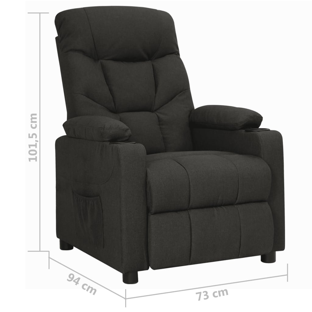 Fauteuil verstelbaar stof zwart