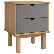 Nachtkastje Otta 46X39,5X57 Cm Grenenhout Bruin En Grijs