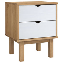 Nachtkastje Otta 45X39X57 Cm Massief Grenenhout Bruin en wit