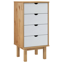 Ladekast Otta 46X39,5X90 Cm Massief Grenenhout Bruin En Wit