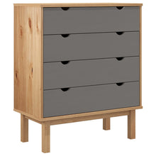 Ladekast Otta 76,5X39,5X90 Cm Massief Grenenhout Bruin En Grijs