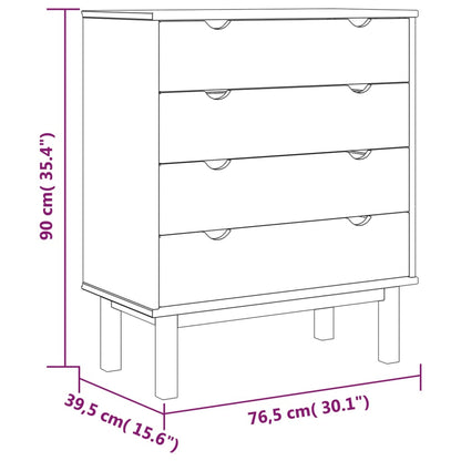 Ladekast Otta 76,5X39,5X90 Cm Massief Grenenhout Bruin En Grijs