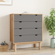 Ladekast 76,5x39,5x90 cm massief grenenhout bruin grijs