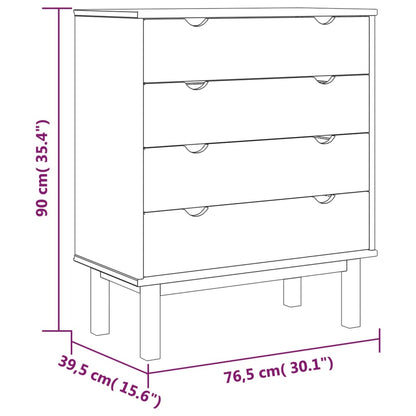 Ladekast Otta 76,5X39,5X90 Cm Massief Grenenhout Bruin En Wit