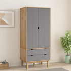 Wardrobe OTTA 76.5x53x172 cm pine wood brown and grey