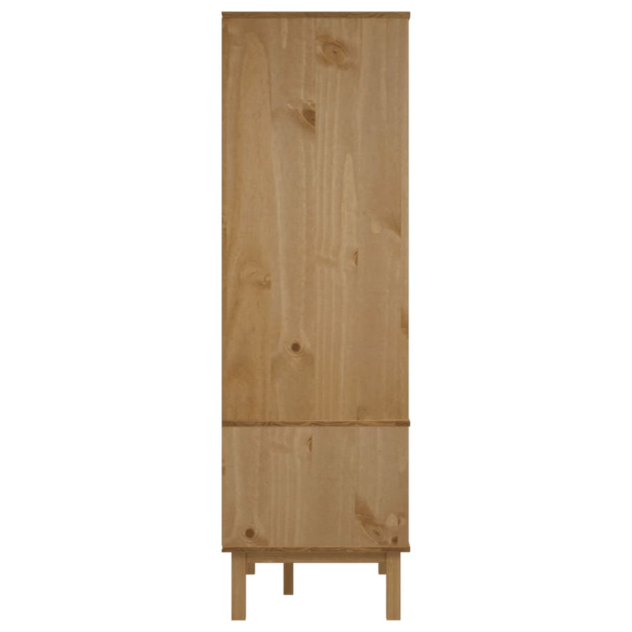 Kledingkast OTTA 76,5x53x172 cm massief grenenhout bruin en wit