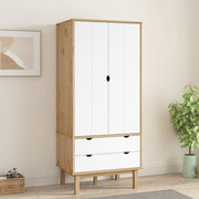 Kledingkast grenenhout 76,5x53x172 cm bruin wit