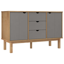 Dressoir Otta 113,5X43X73 Cm Massief Grenenhout Bruin En Grijs
