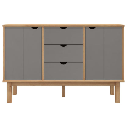 Dressoir Otta 113,5X43X73 Cm Massief Grenenhout Bruin En Grijs
