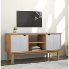 Tv-meubel 113,5x43x57 cm massief grenenhout bruin wit
