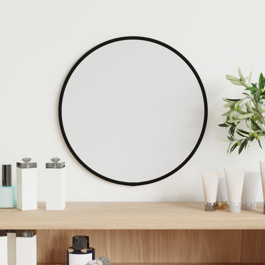 Wandspiegel Rond Ø30 Cm Ø 30 cm Zwart