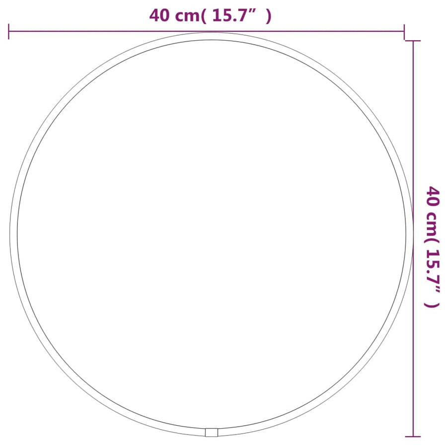Wandspiegel Rond Ø40 Cm Ø 40 cm Zwart
