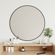 Wandspiegel rond Ø60 cm zwart PVC