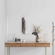 Wandspiegel 70x30 cm ovaal zilver PVC