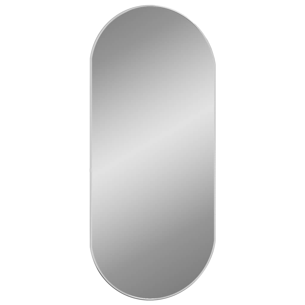 Wandspiegel 100x45 cm ovaal zilverkleurig