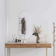 Wandspiegel 100x45 cm ovaal zilver