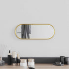 Wall mirror 40x15 cm oval gold-colored
