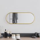Wall mirror 50x20 cm oval gold-colored
