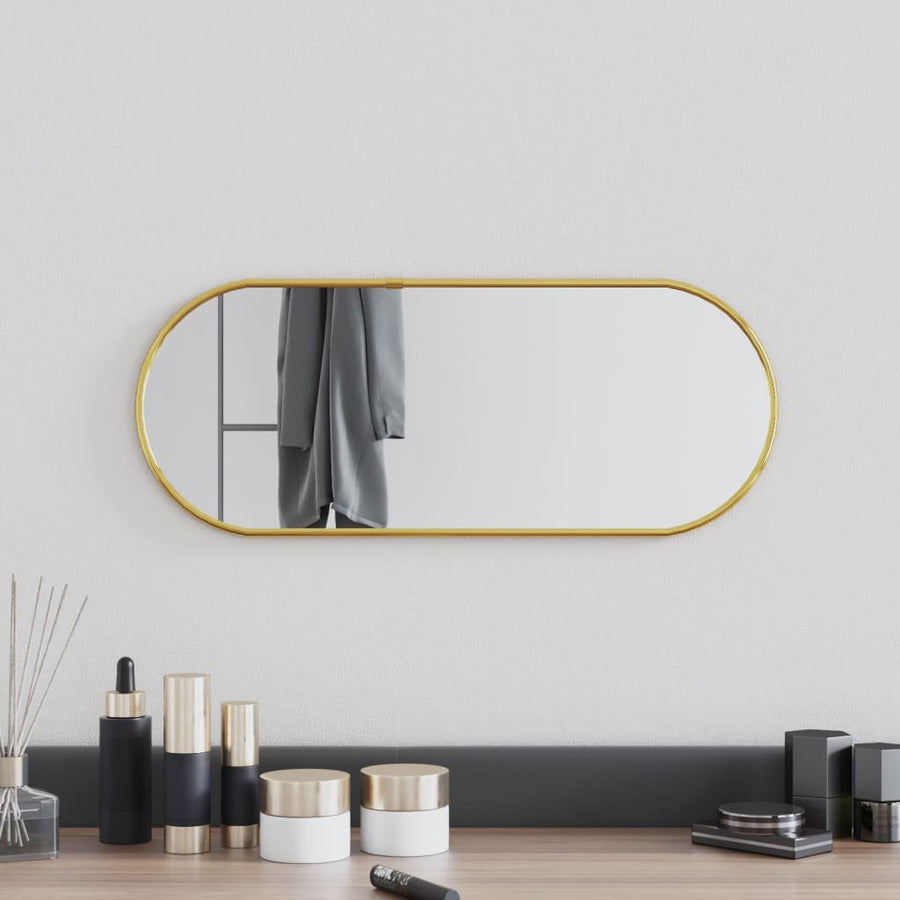 Wandspiegel 50X20 Cm Ovaal Goudkleurig