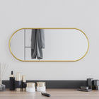 Wall mirror 60x25 cm oval gold-colored