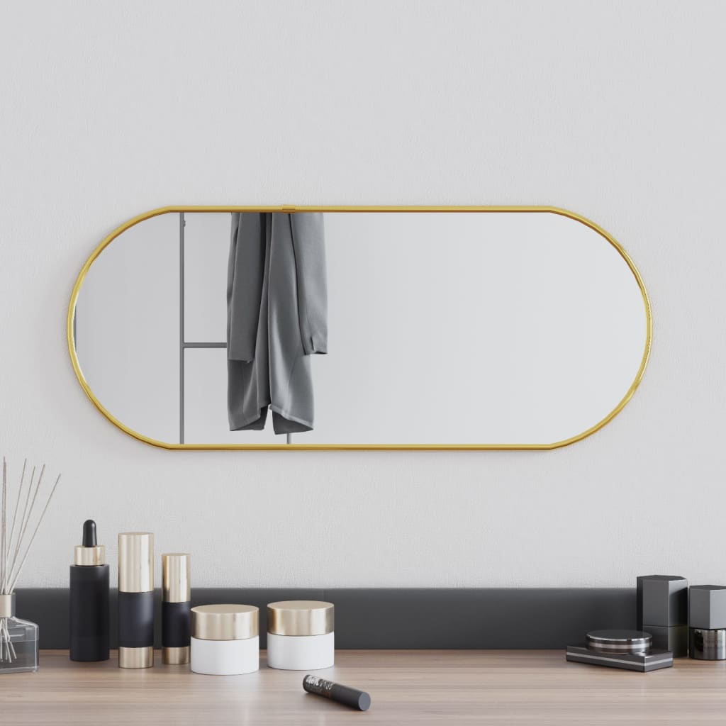 Wandspiegel 60X25 Cm Ovaal Goudkleurig