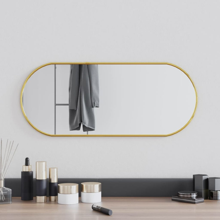 Wandspiegel 60X25 Cm Ovaal Goudkleurig