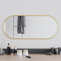 Wall mirror 70x30 cm oval gold-coloured
