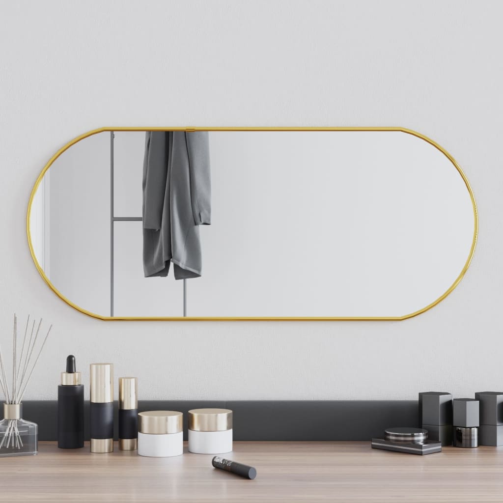 Wandspiegel 70X30 Cm Ovaal Goudkleurig