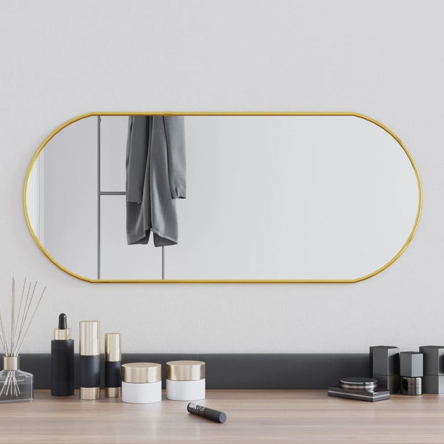 Wandspiegel 70X30 Cm Ovaal Goudkleurig