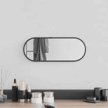 Wandspiegel 40x15 cm ovaal zwart