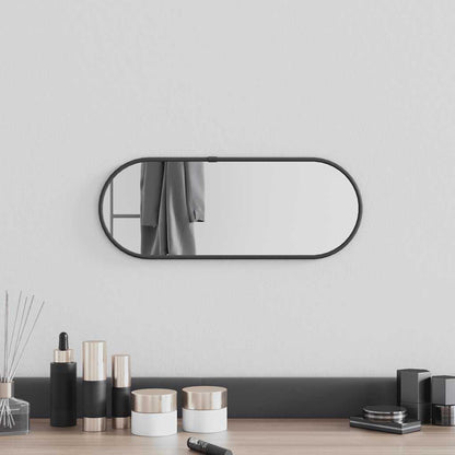 Wandspiegel 40x15 cm ovaal zwart