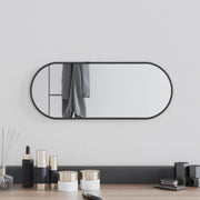 Wandspiegel ovaal 50x20 cm zwart PVC