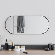 Wandspiegel ovaal 60x25 cm zwart