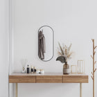 Wall mirror 70x30 cm oval black