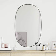 Wandspiegel 80x50 cm zwart PVC