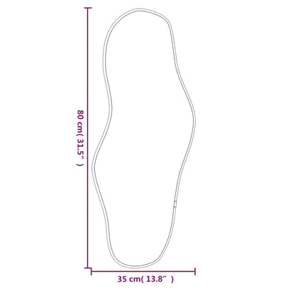 Wandspiegel 80 x 35 cm Zwart